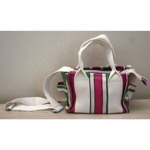 BDG x Urban Outfitters OB1767894 Pink/Green Striped Serena Mesh Mini Tote Bag